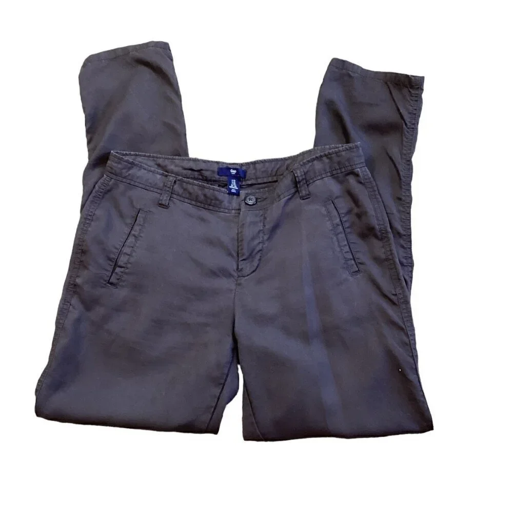 GAP‎ Lyocell Casual Pants Charcoal Gray Women's Sz 2R #299A
